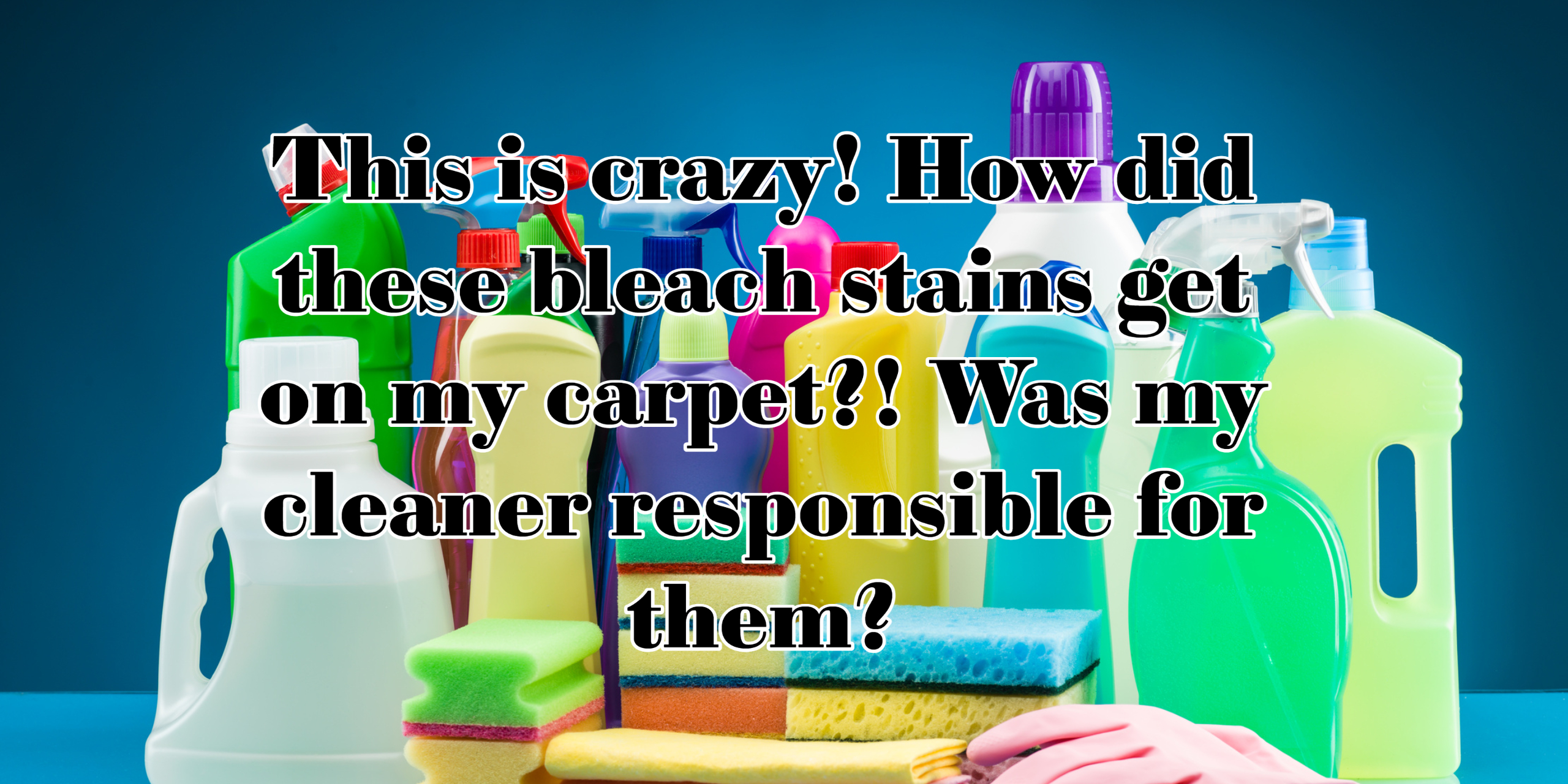 This is crazy! How did these bleach stains get on my carpet?! Was my